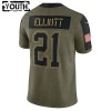 Dallas Cowboys Tröjor Ezekiel Elliott 21 Nike 2021 Salute to Service - Barn